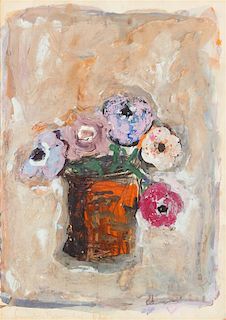 Gandy Brodie, (American, 1925 - 1975), Flowers in Rusted Can, 1966