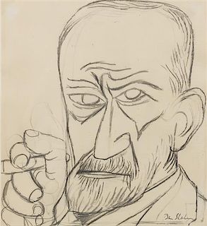 Ben Shahn, (American, 1898 - 1969), Portrait of Sigmund Freud, 1956