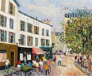 Jacques Bouyssou, (French, 1926–1997), Parisian Street Scene