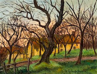 Paul Emile Pissarro, (French, 1884 - 1972), Poiriers et pommiers clos en Normandie