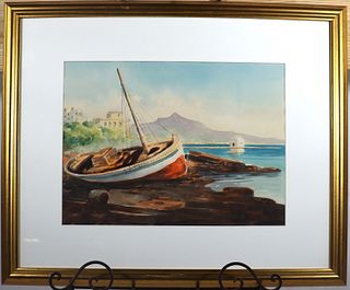 Framed Watercolor on paper signed Konstantinos Sofianopoulos 