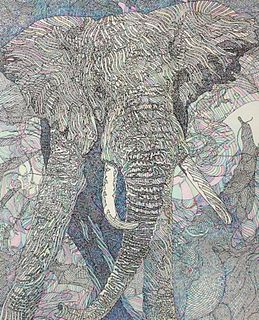 Guillaume Azoulay- Limited edition giclee on canvas "Elephant"