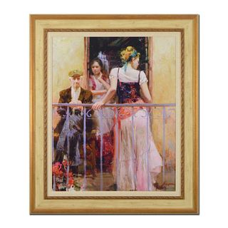 Pino (1939-2010), "Family Time" Framed Limited Edition Hand Embellished Giclee on Canvas. Numbered and Hand Signed with Certificate of Authenticity.