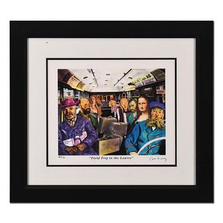 Nelson De La Nuez, "Field Trip to the Louvre" Framed Limited Edition Artist Proof, Numbered and Hand Signed with Letter of Authenticity