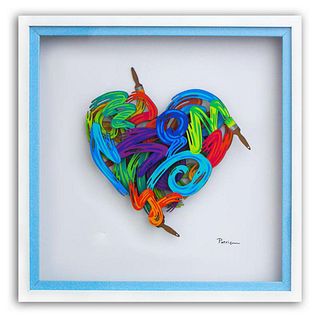 Patricia Govezensky, "Colors of Love" Limited Edition 3D Multilayered Woodcut, Hand Signed with Letter of Authenticity.