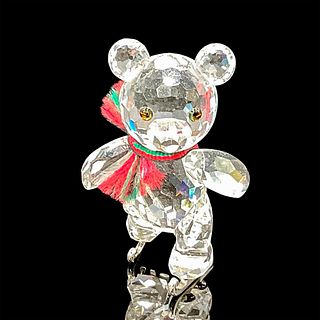 Swarovski Silver Crystal Figurine, Bear Skating
