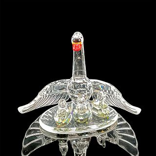 Swarovski Silver Crystal Figurine, Swan Mother with Cygnets