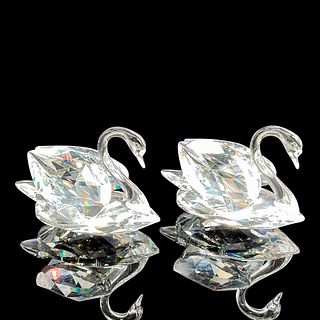 2pc Swarovski Silver Crystal Figurines, Large Swans