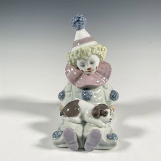 Lladro Porcelain Figurine, Pierrot with Puppy 1005277