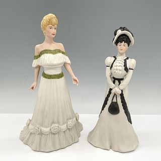 2pc Wedgwood Porcelain Figurines, Virginia + Caroline