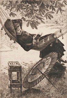 James Jacques Joseph Tissot (French, 1836-1902)      Le hamac