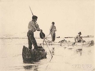 Frank Weston Benson (American, 1862-1951)      Two Canoes