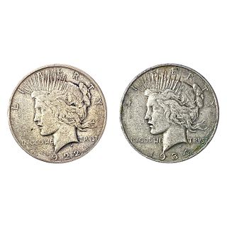 1922-1934 Silver Peace Dollars [2 Coins]