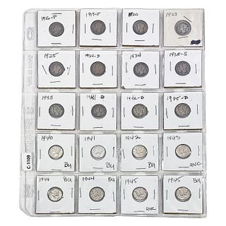 1916-1945 Mercury Dime Collection [40 Coins]