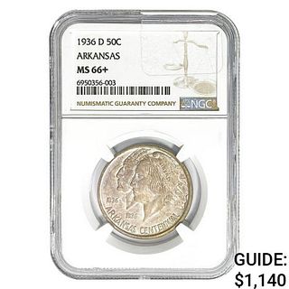1936-D Arkansas Half Dollar NGC MS66+