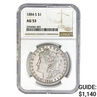 1884-S Morgan Silver Dollar NGC AU53