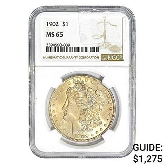 1902 Morgan Silver Dollar NGC MS65