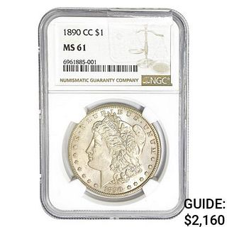 1890-CC Morgan Silver Dollar NGC MS61