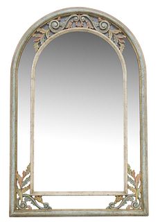 ITALIAN VENETIAN PAINT DECORATED ARCHED MIRROR