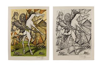 Bernard Buffet (French, 1928-1999) 'Don Quixote et les Moulins' Lithographs