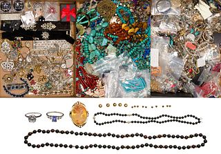 Gold, Rhinestone, Stone and Costume Jewelry Assortment