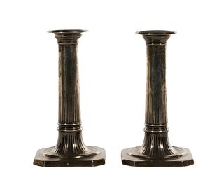 Nathaniel Smith & Co. Sheffield Sterling Silver Candlesticks