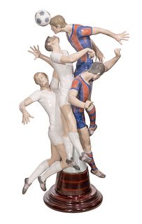 Lladro #1266 'Soccer Players' Porcelain Figurine