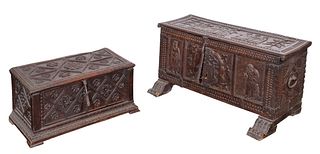 Spanish Style Carved Wood Chests
