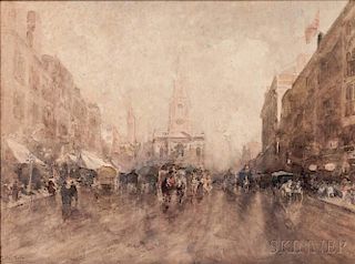 Paolo Sala (Italian, 1859-1924)      The Strand, London