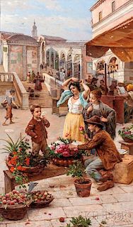Antonio Paoletti di Giovanni (Italian, 1834-1912)      Venetian Flower Seller