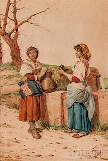 Filippo Indoni (Italian, c. 1842-1908)      At the Well