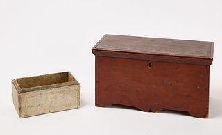 Miniature Painted Blanket Chest and Box