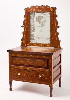 Child's  Inlaid Chest with Mirror