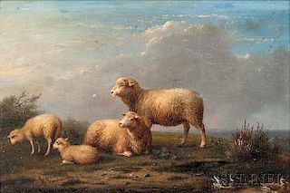 Franz Van Severdonck (Belgian, 1808-1889)      Lambs and Ewes