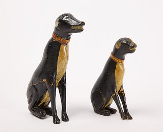 Pair of Carved and Painted Folk Art Dogs