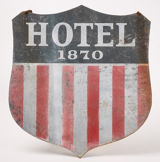 Patriotic Tin Hotel Sign