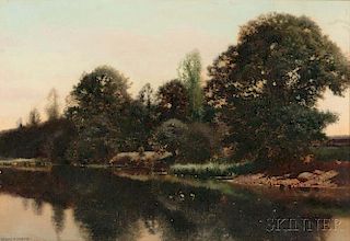 Henry Pember Smith (American, 1854-1907)      Dusk on the River