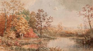 Jasper Francis Cropsey (American, 1823-1900)      Lake View in Fall