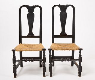 Pair of Spanish Foot Side Chairs