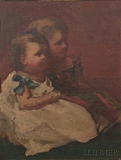 William Morris Hunt (American, 1824-1879)      Study for The Russell Children, James and Ellen