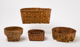 Four Native Splint  Baskets