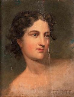 Attributed to Thomas Sully (American, 1783-1872)      Head of a Woman/A Study