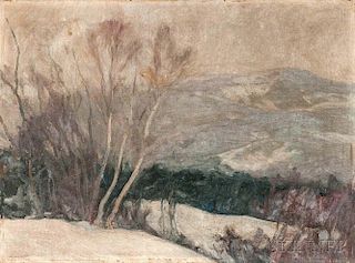 Charles Herbert Woodbury (American, 1864-1940)      Gray and Silver/A Winter Landscape