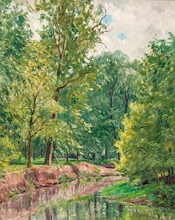 Ernest Harrison Barnes (American, 1873-1955)      Landscape with Sun