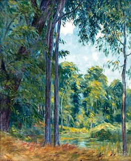 Ernest Harrison Barnes (American, 1873-1955)      Landscape with Trees