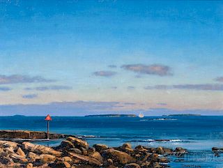 Joseph McGurl (American, b. 1958)      Offshore Islands along the Maine Coast