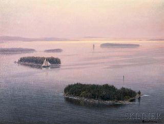 Joseph McGurl (American, b. 1958)      Into the Mystic, the Maine Islands
