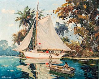 Anthony Thieme (American, 1888-1954)      On the River near Barrios Guatemala