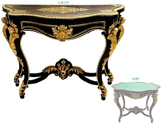 French Louis XV Style Bronze Mounted Figural Ormolu Game Table / Desk