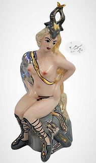 Polyanitsa, Old Russian Female Warrior, A Rare Mid 20th C. USSR Hand Painted Figurine